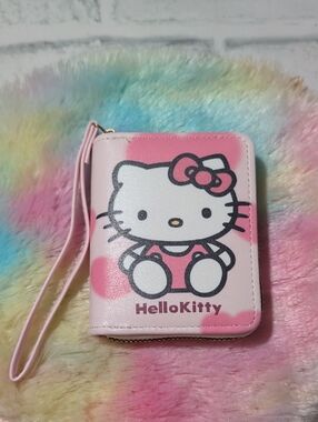 Hello Kitty Pink and White Wristlet Wallet